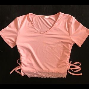 Drawstring and Lace crop top